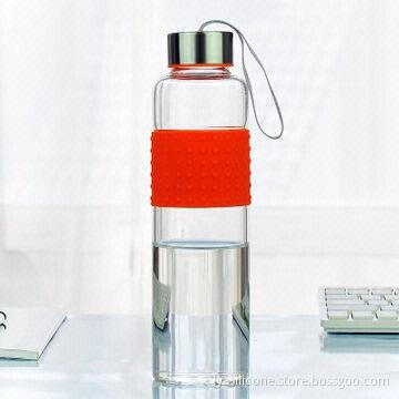 Silicone sleeves glass water bottle